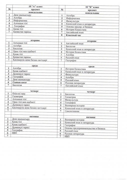 Расписание 5-11 классов на 3 четверть 2019-2020 уч.г.